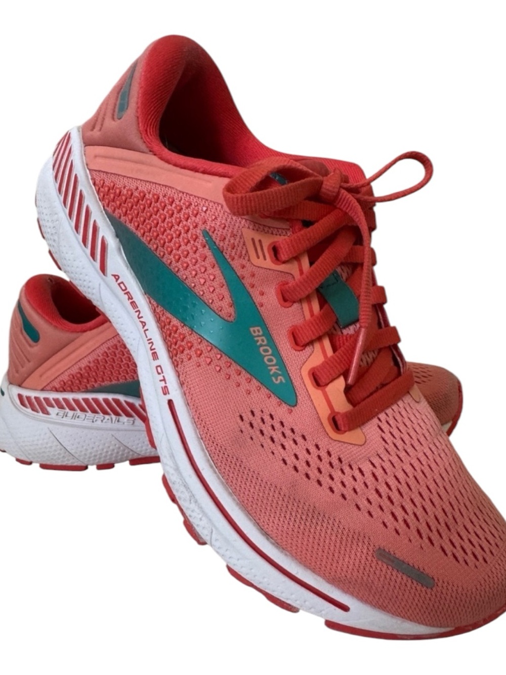 Brooks Adrenaline GTS Coral Pink with Teal Accent